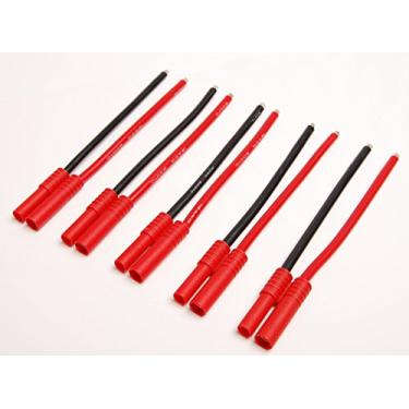 Imagem de Pacote (5) Conector bala de 4 mm vermelho fêmea preto macho 12awg para RC Turnigy & HXT