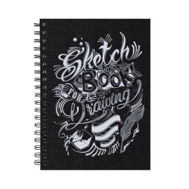Imagem de Sketchbook Caderno De Desenho Tipo Linho Preto 18x25 180g