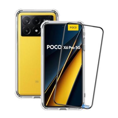 Imagem de Kit Capa Capinha Anti-Impacto Premium Transparente + Película de Vidro 3D Compatível Xiaomi Poco X6 Pro 5g