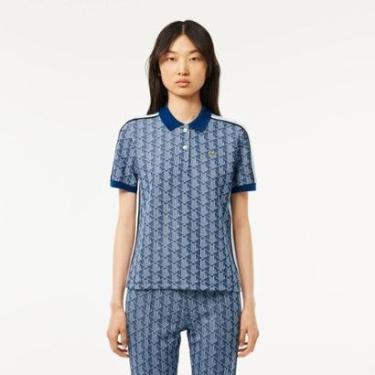 Imagem de Camisa polo Lacoste com monograma jacquard-Feminino