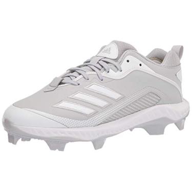 Imagem de adidas Tênis de beisebol masculino Fv9365, Cinza claro/branco/branco, 48