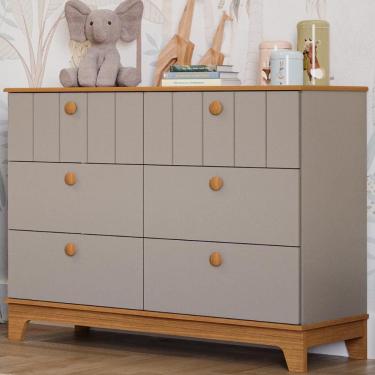Imagem de Cômoda Infantil Estilo Retrô 6 Gavetas 100% MDF