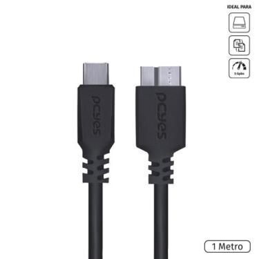 Imagem de Cabo Para Hd Externo Usb Tipo C Para Micro Usb B 3.0 1 Metro Preto - P