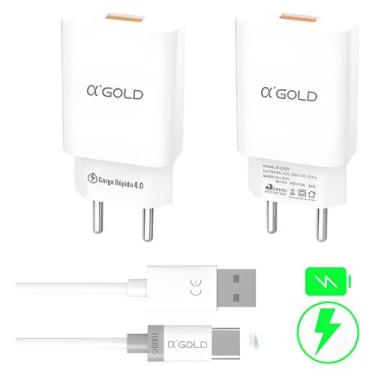 Imagem de Carregador Celular Turbo Usb-c Tipo C Cabo + Fonte - OGOLD