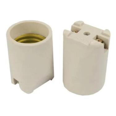 Imagem de Kit 10 Un Soquete Lampada Bocal Porcelana Louça Liso E-27 - Immediate