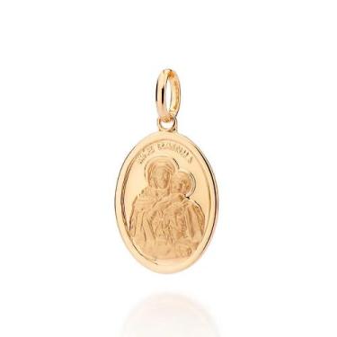 Imagem de Pingente banhado ouro 3x 24k 18k e 22k  feminino mãe rainha oval medal