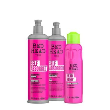 Imagem de Kit Tigi Bed Head Self Absorbed Shampoo Condicionador e Spray de Brilh