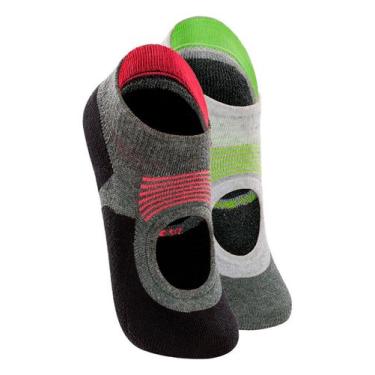 Imagem de Kit 2 Pares de Sapatilhas Antiderrapante Pilates Lupo 3286-002 Colorid