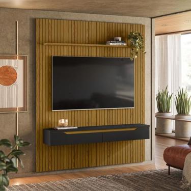 Imagem de Painel Duetto Ripado P/Tvs até 65 Polegadas C/Nicho Suspenso 180cm Ced