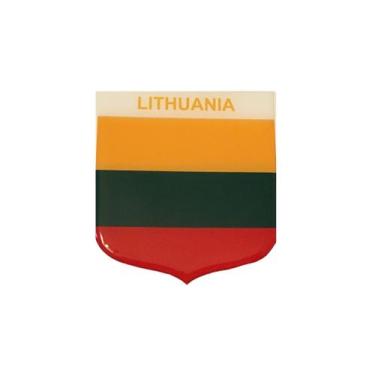 Imagem de Adesivo Resinado Em Escudo Da Bandeira Da Lituânia - Mundo Das Bandeir