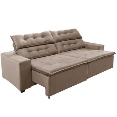 Imagem de Sofá Concept 2,90 metros Retrátil e reclinável com Molas  Suede Light 