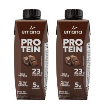Imagem de Kit 2 Bebida Láctea Emana Protein Sabor Cacau com 23g de Proteínas 250