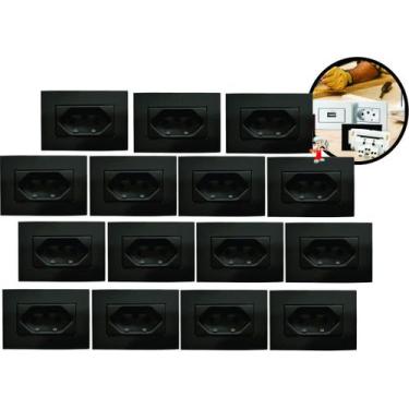 Imagem de Kit 15 Tomada para Móveis embutir mesa de escritório painel de TV armá