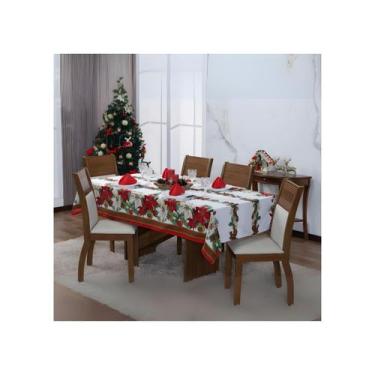 Imagem de Toalha De Mesa 10 Lugares Natal Retangular Papai Noel Decora - Mava En