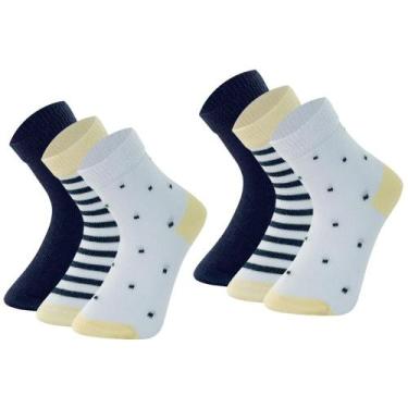 Imagem de Kit Com 6 Pares Meias Mash Kids Cano Médio Infantil Algodão Cotton, Am