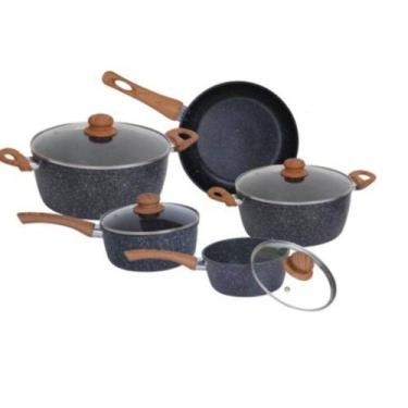 Imagem de Conjunto de panelas 5 pçs com fundo de indução black - CASA AMBIENTE