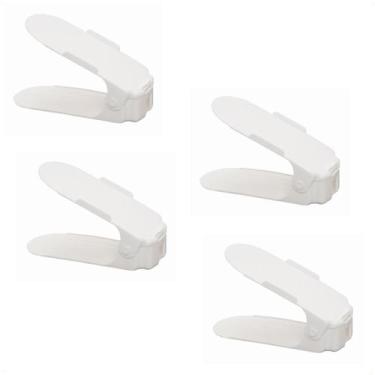 Imagem de Kit 4 Organizadores de Sapato Reforçado com Regulagem Branco - Triopla