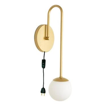 Imagem de Arandela Parede Abajur Quarto Jabuticaba Dourado Interruptor - Arandel