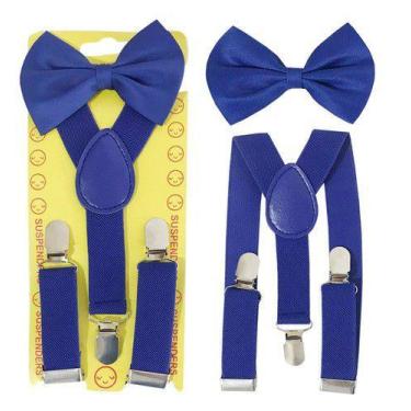 Imagem de Kit Suspensório + Gravata Borboleta Infantil Criança Unissex - anjo da