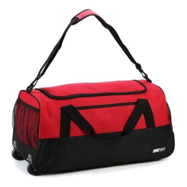 Imagem de Bolsa Sacola de Viagem com 2 rodinhas Impermeável Denlex SA0925,  Verm