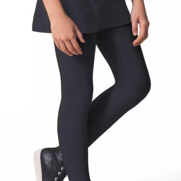 Imagem de Meia Calça Canelada Fio 80 Selene 9555-002 Infantil, Preto, EG