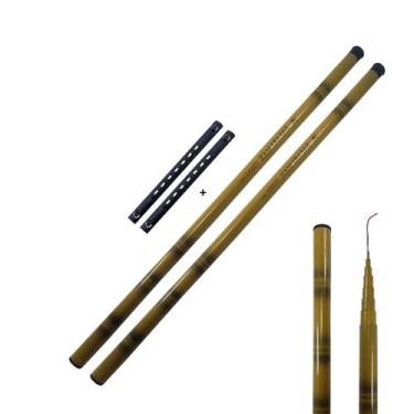 Imagem de Kit 2 Vara de Mão Bambu 2,7 Telescópica 60% Carbono Modelo Bamboo - Sa