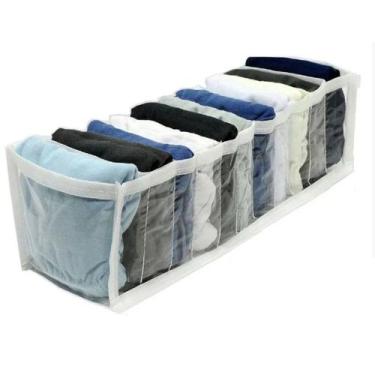 Imagem de Organizador de gavetas 10x34x10 - 123 organizei - transparente e branc