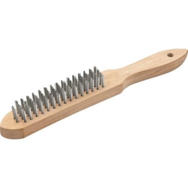 Imagem de Escova Manual de Aço 4 Fileiras Cabo Madeira - Vonder