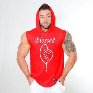 Imagem de Camiseta Regata Com Capuz Esportiva Treino Liso Estampa Personalizada 