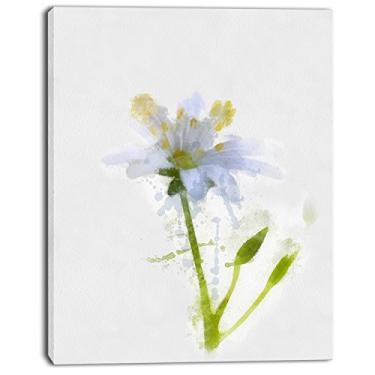 Imagem de Design Art PT13694-12-20 Impressão de arte em tela floral com desenho de aquarela verde branco, 30 x 50 cm