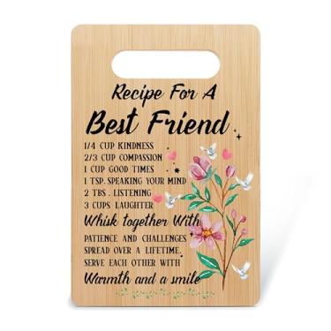 Imagem de Tábua de cortar amigos, presentes de cozinha para amigas, tábua de cortar de bambu, presentes para melhor amiga, irmã, aniversário, Natal, receita para uma melhor amiga, lembrancinhas de decoração de