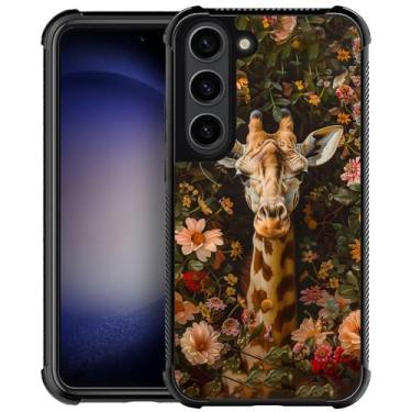 Imagem de CARLOCA Capa compatível com Samsung Galaxy S23 com estampa de flor de folha de girafa canto circular para meninas e mulheres compatível com Samsung Galaxy S23