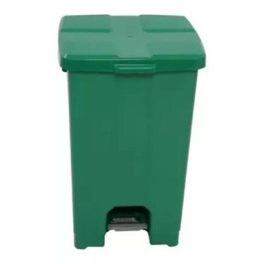 Imagem de Cesto C/ Pedal Plástico 30l Várias Cores Coleta Seletiva Jsn, Verde