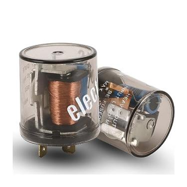 Imagem de zipelo Relé de pisca-pisca eletrônico de 2 pinos, 2 peças de 12 V de LED para carro, relé de pisca-pisca de seta de LED, pinos redondos, lâmpadas de seta fixas rápido e hiperflash, compatível com motocicletas e scooters de motocicleta