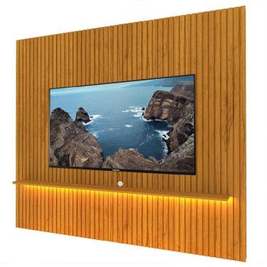 Imagem de Painel Ripado Para Tv Até 90 Polegadas Com Prateleira E Led Nobre Naturale Gelius Naturale