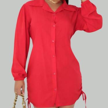 Imagem de Camisa Chemise Manga Longa Feminina com Elastico na Cintura - Mclube, 