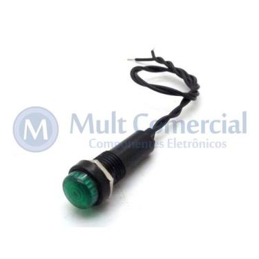 Imagem de Olho de Boi com Rabicho Preto 110V - Verde - Multcomercial