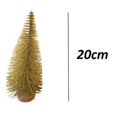 Imagem de Mini Arvore De Natal Dourada Pinheiro 20cm - 1 Unidade - Lynx