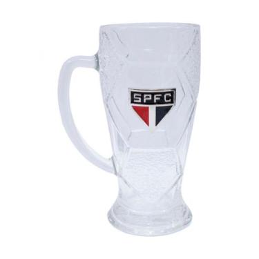 Imagem de Caneca Vidro Bola Futebol 630ml São Paulo SPFC - mileno