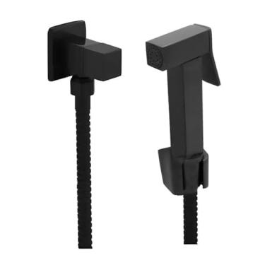 Imagem de Ducha Higiênica Quadrada Preta em Metal, Design Moderno