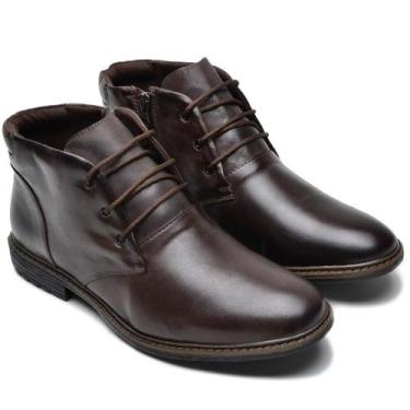 Imagem de Bota Masculina Coturno Couro Cano Curto Cadarço Casual - Mila Marques,