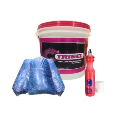 Imagem de Estopa Azul Mista 2kg, Gel Desegraxante Rosa & Marcador Industrial - T