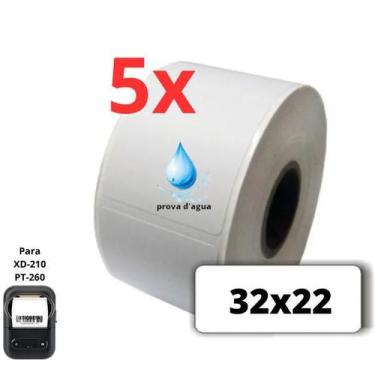 Imagem de 5 Rolo de Etiqueta adesiva termica a prova dagua - 32x22 - XD Mega