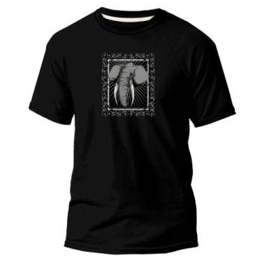 Imagem de Camiseta Algodão Básica Premium Estampa Digital Elefante Rei - NoBrand