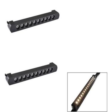 Imagem de Kit 2 Luminária Led Pontual Linear 20w 3000k Para Trilho Preto Bivolt 