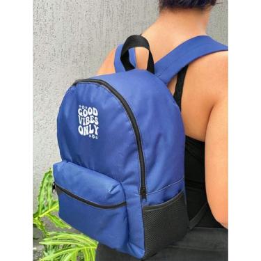 Imagem de Mochila Small GOOD VIBES ONLY Bolsa Escolar Trabalho Viagem Mala Facul