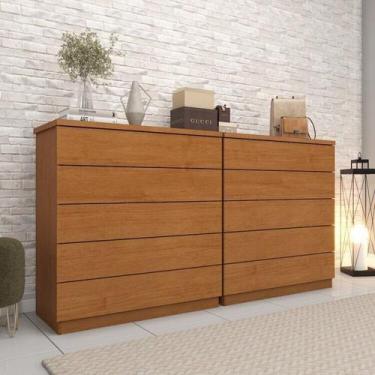 Imagem de Kit 2 Cômodas 5 Gavetas Espresso Móveis