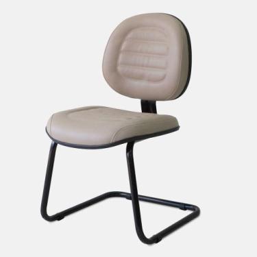 Imagem de Cadeira Executiva Belluno Pé Continuo Bege - Flex Cadeiras