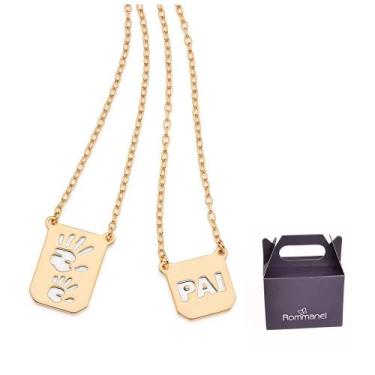 Imagem de Escapulário Personalizável Pai e Filho Rommanel 532529, Dourado