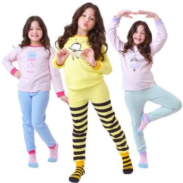 Imagem de Kit 3 Conjuntos Infantis Menino ou Menina Conforto, Pijamas todas as e